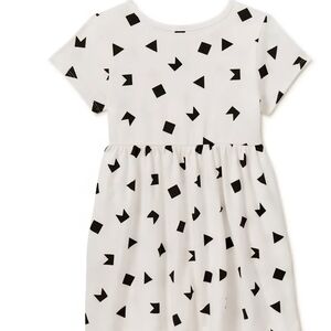 Wonder Nation Black and White A-Line Dress Short Sleeve Casual